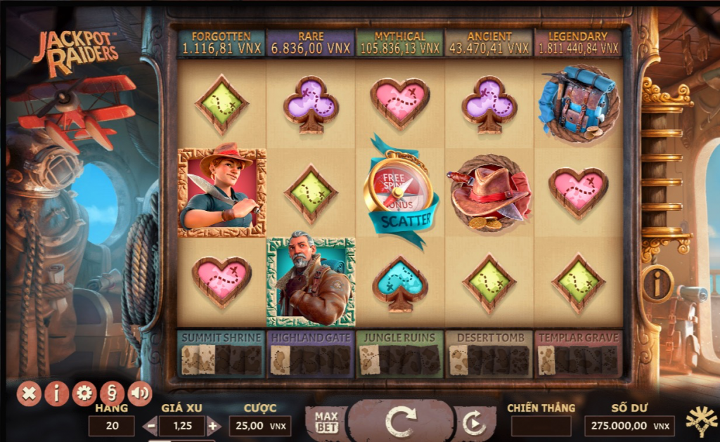 Jackpot Raiders - Slot Jackpot review và chơi thử Live Casino